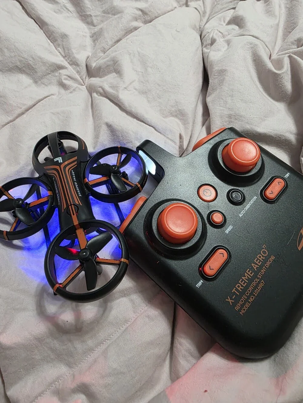 Mini Drone with Orange Controller - Black/Orange Xtreme Aero Sharper Image